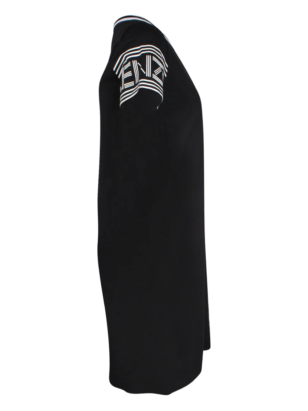 Pre-owned Kenzo Logo-print T-shirt Midi Dress In Black