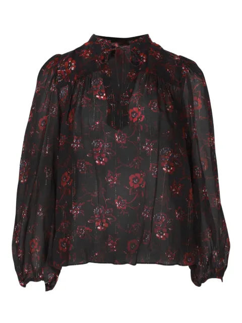 Ulla Johnson top con estampado floral y mangas farol
