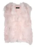 Yves Salomon feather satin vest - Pink