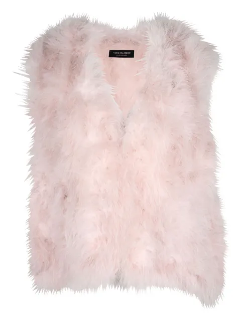 Yves Salomon feather satin vest