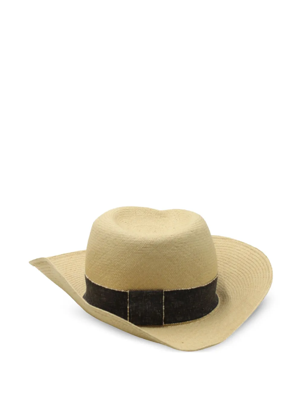 Maison Michel straw grosgrain-ribbon fedora hat | Neutrals | Image 1