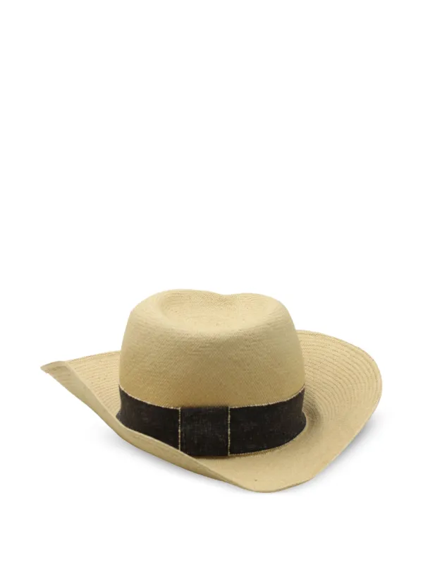 Maison Michel Fedora Hat in Beige Straw Maison Michel Beige Straw Charles Fedora Hat Maison Michel main image 2