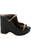 Malone Souliers waved platform wedge sandals - Black