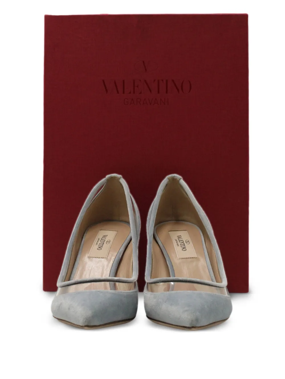 Pre-owned Valentino Garavani Panelled Velvet Pumps In Blue