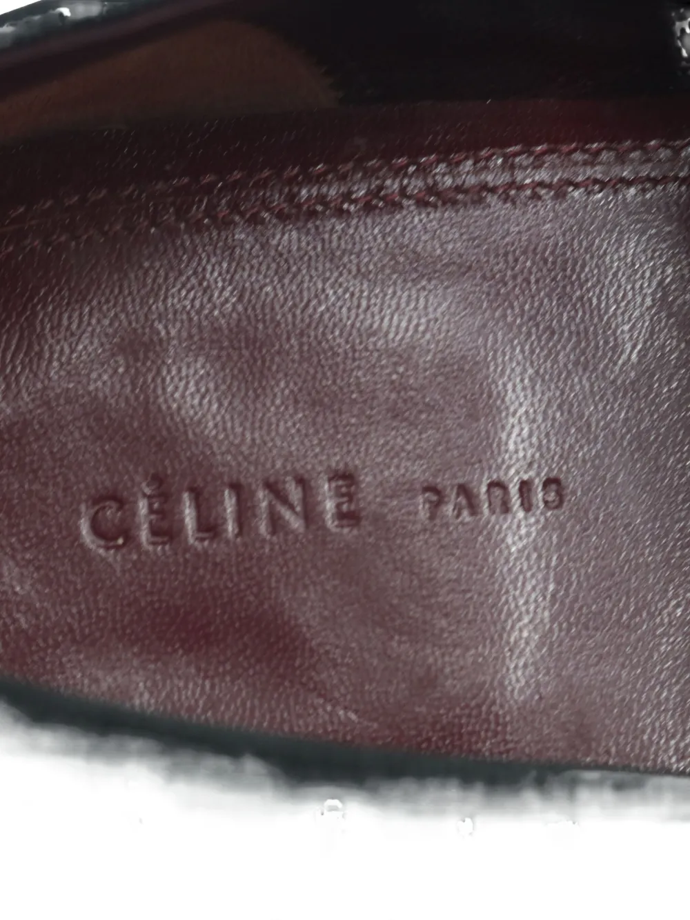 Pre-owned Celine Leather Flat Loafers In Green