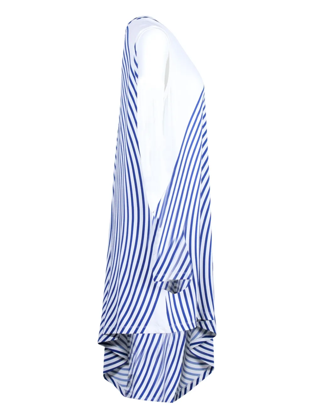 Pre-owned Maison Margiela Striped Asymmetric Mini Dress In White