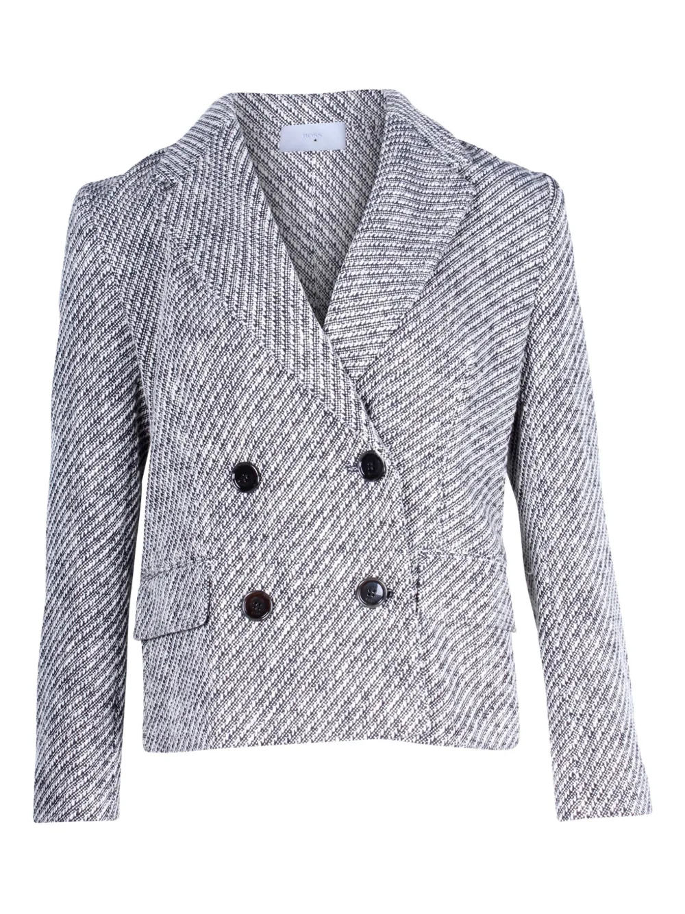 Pre-owned Hugo Boss Double-breasted Wool Blazer In Black