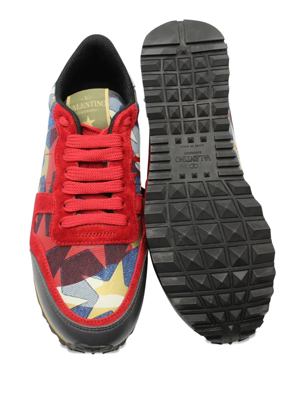 Pre-owned Valentino Garavani Rockrunner Star-print Sneakers