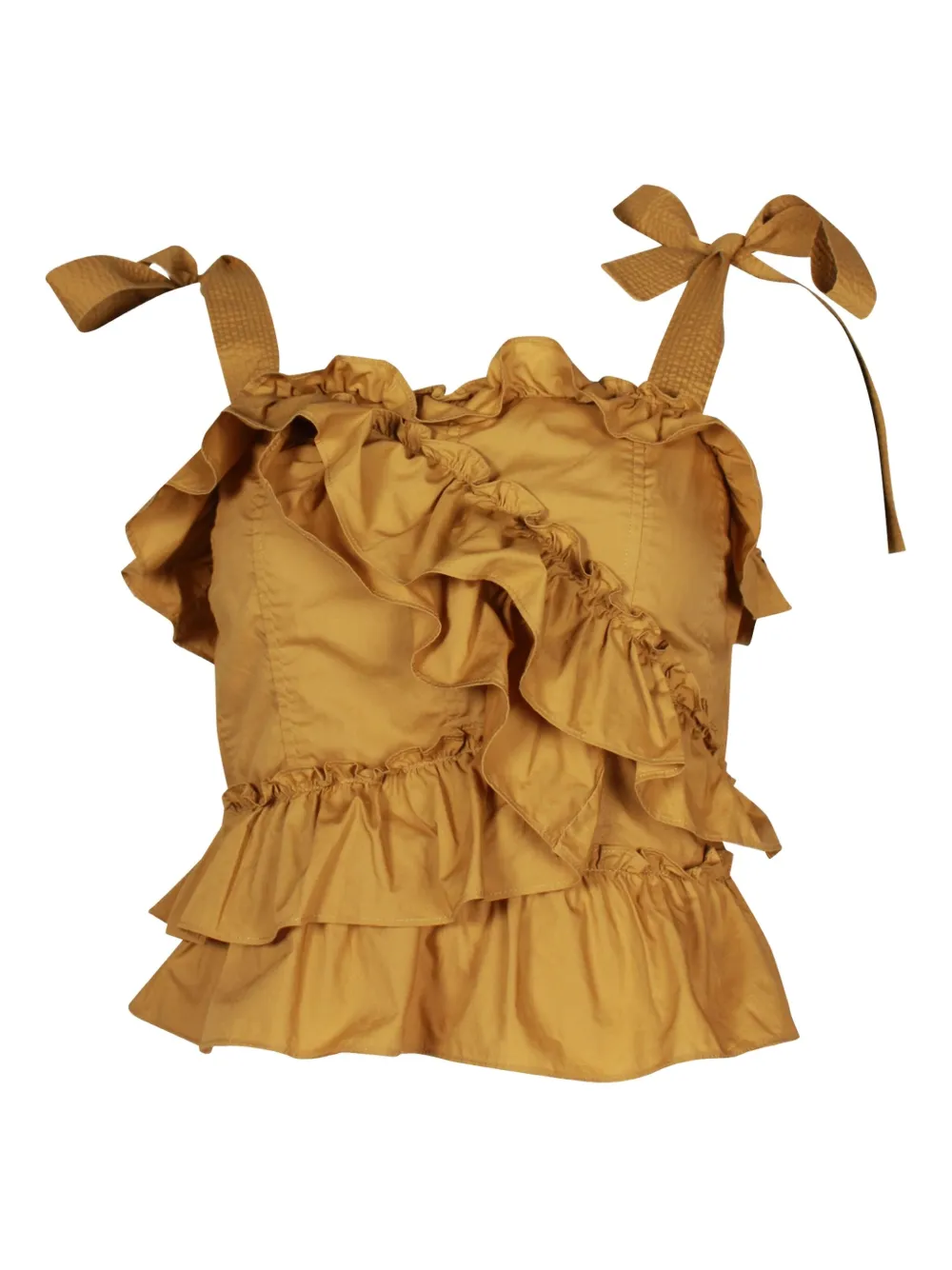 Ulla Johnson Cleo ruffle square-neck top | Brown | Image 1