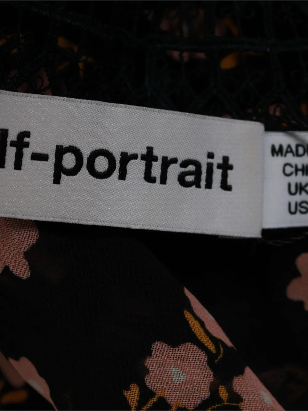 Pre-owned Self-portrait Floral-print Lace Mini Dress In Black