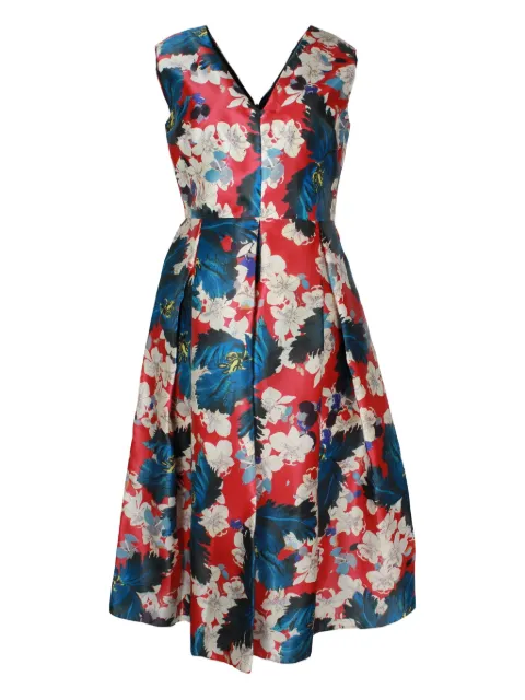 ERDEM Loren floral-print pleated midi dress