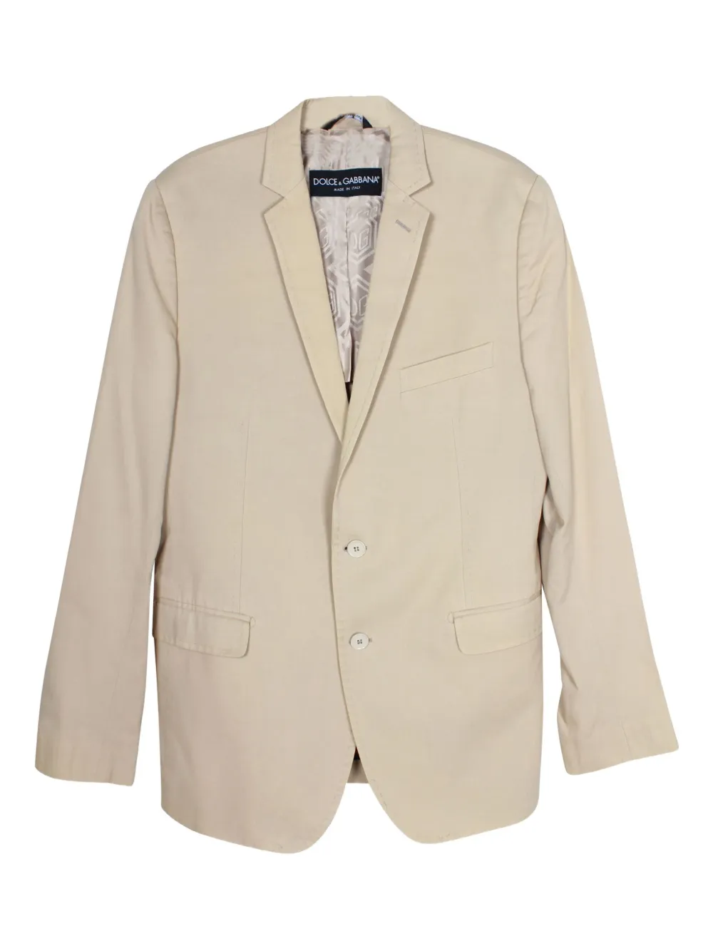 Dolce & Gabbana Pre-Owned single-breasted cotton blazer | Neutrals | Image 1