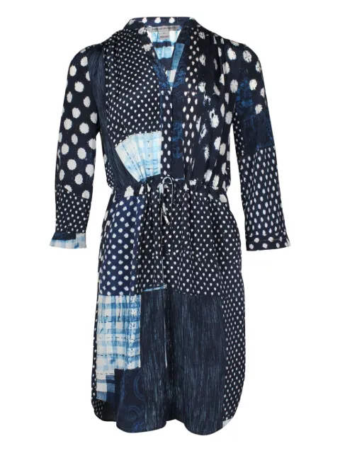 DVF Diane von Furstenberg polka-dot patchwork mini dress