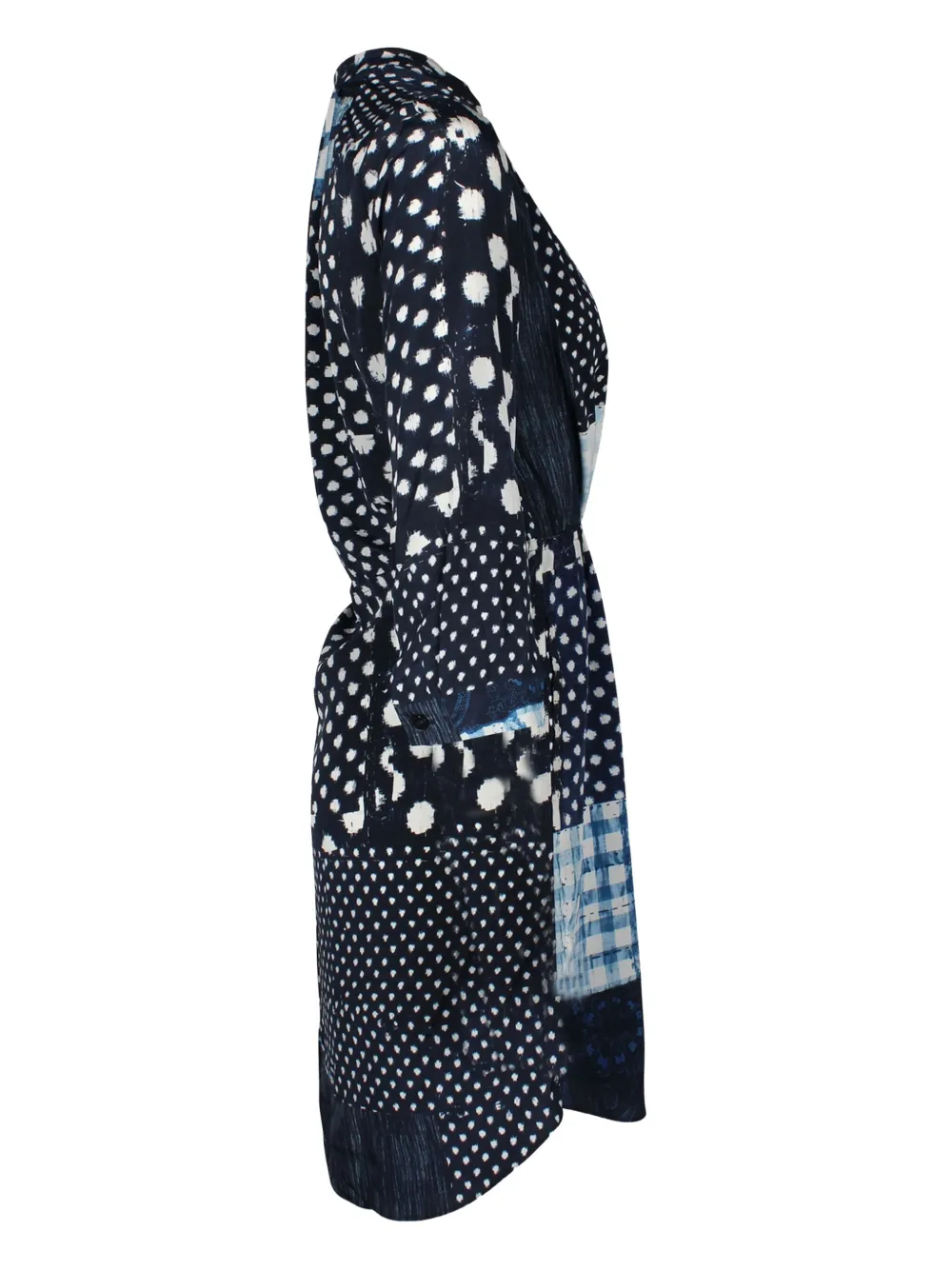 DVF Diane von Furstenberg polka-dot patchwork mini dress - Blauw