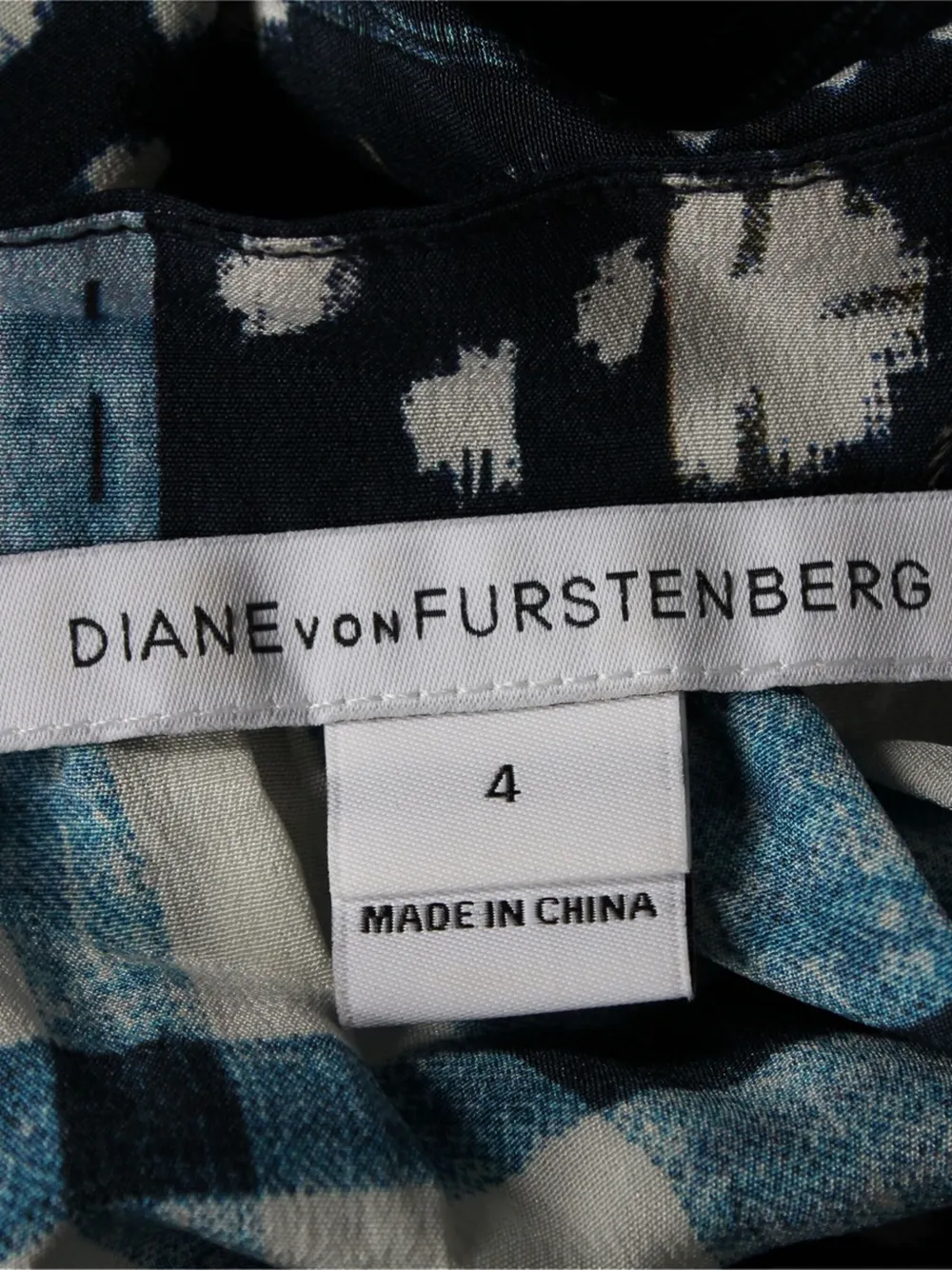 Pre-owned Diane Von Furstenberg Polka-dot Patchwork Mini Dress In Blue