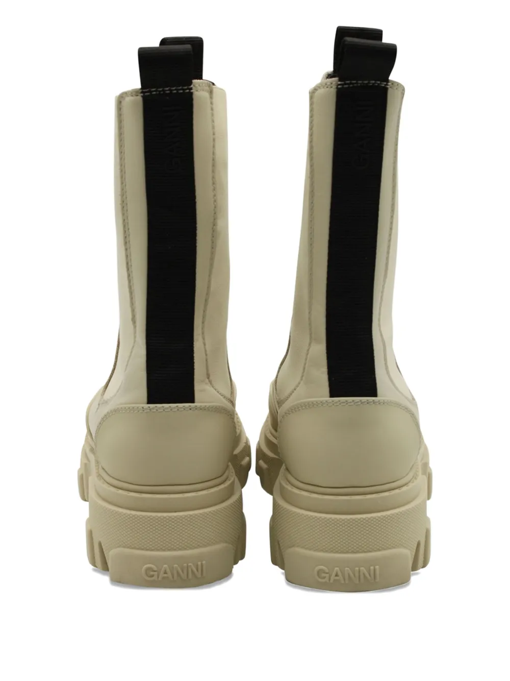 Pre-owned Ganni Chunky Chelsea Boots In Neutral