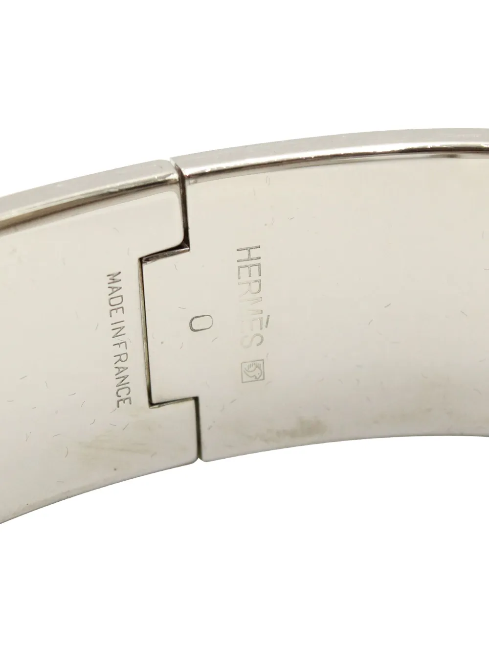 Pre-owned Hermes Clic Clac H Bracelet In Silver