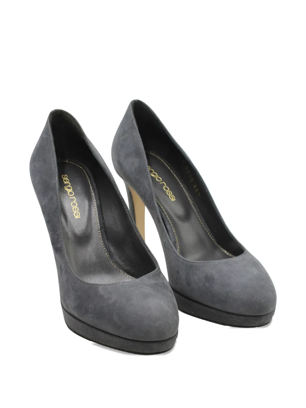 Sergio Rossi Vintage Pumps met leren hak - Grijs