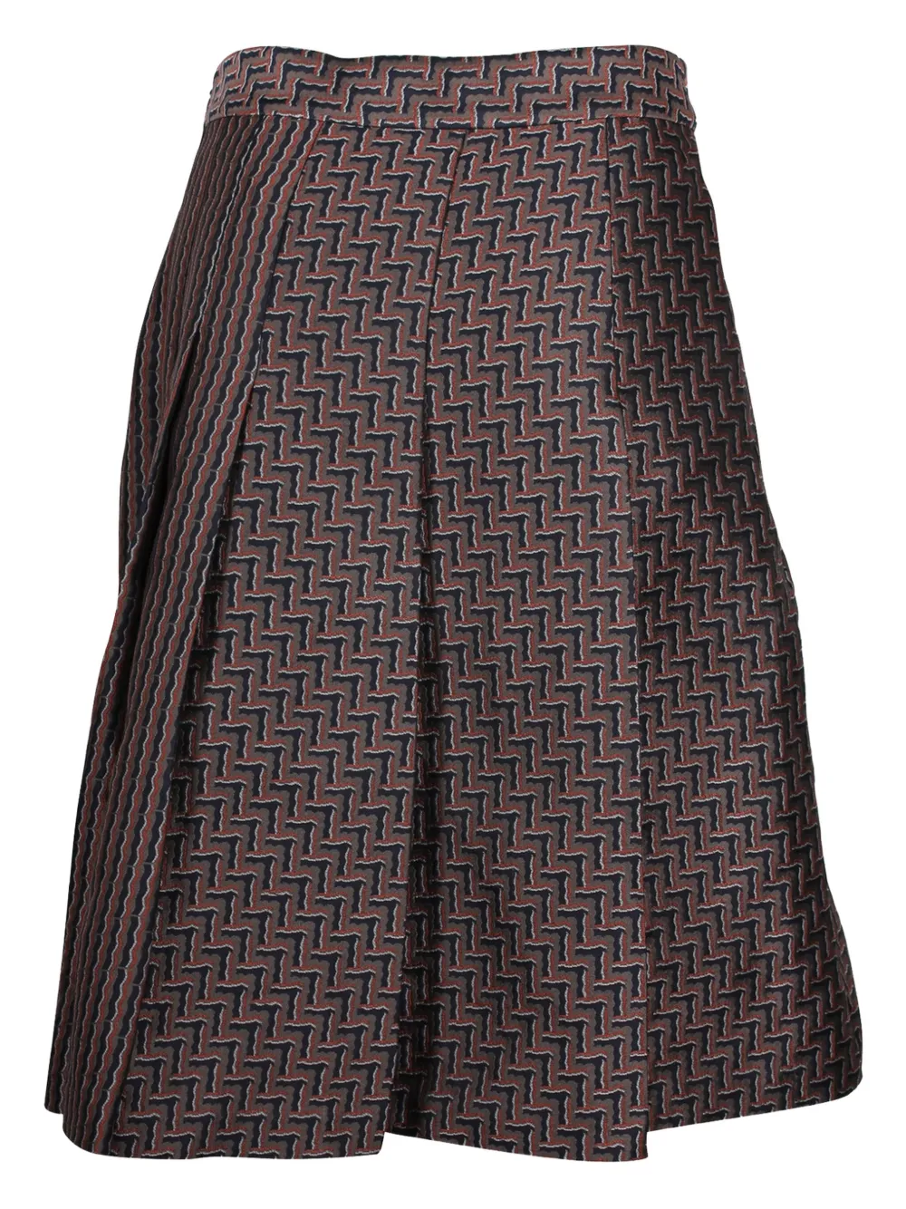 Pre-owned Diane Von Furstenberg Vintage Asymmetric Pleated Skirt In Brown