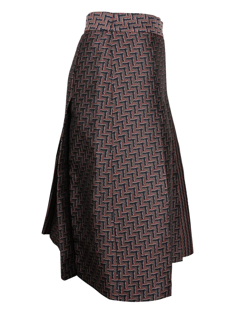 Pre-owned Diane Von Furstenberg Vintage Asymmetric Pleated Skirt In Brown