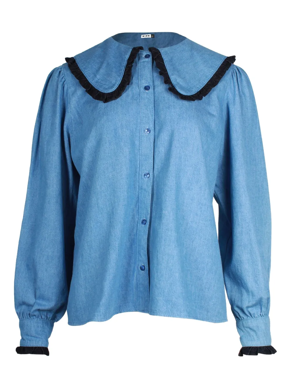 Pre-owned Rixo London Cotton Shirt In Blue