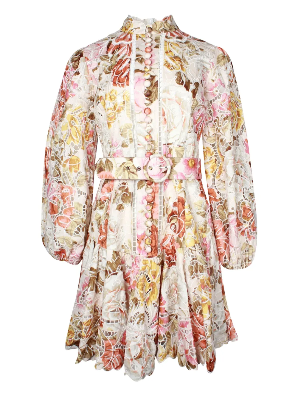 ZIMMERMANN floral-print belted mini dress | White | Image 1