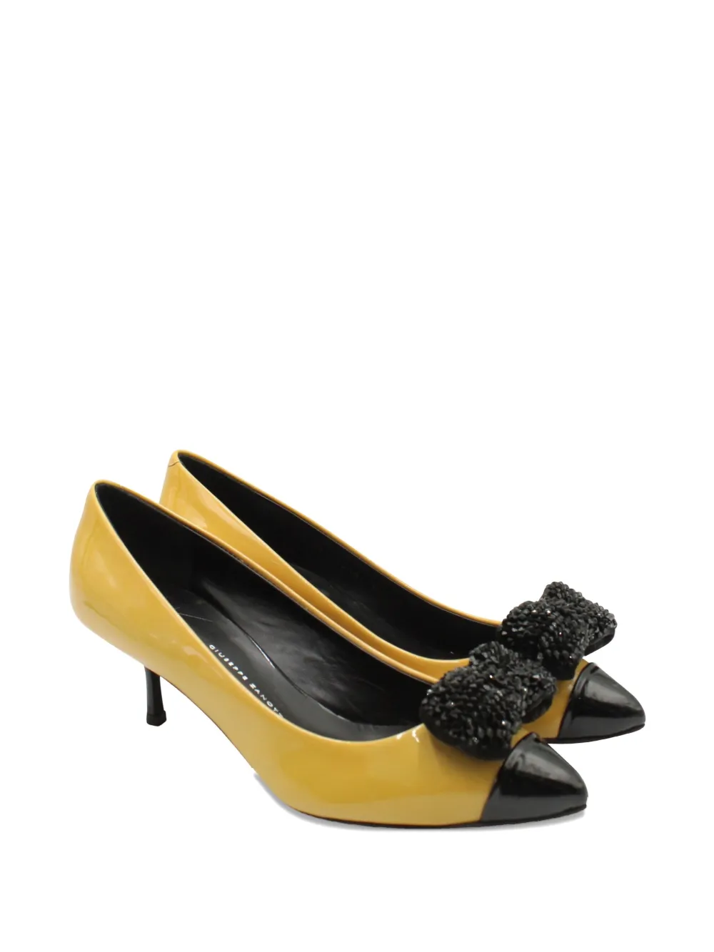 Giuseppe Zanotti Vintage bow-detail stiletto-heel pumps - Geel