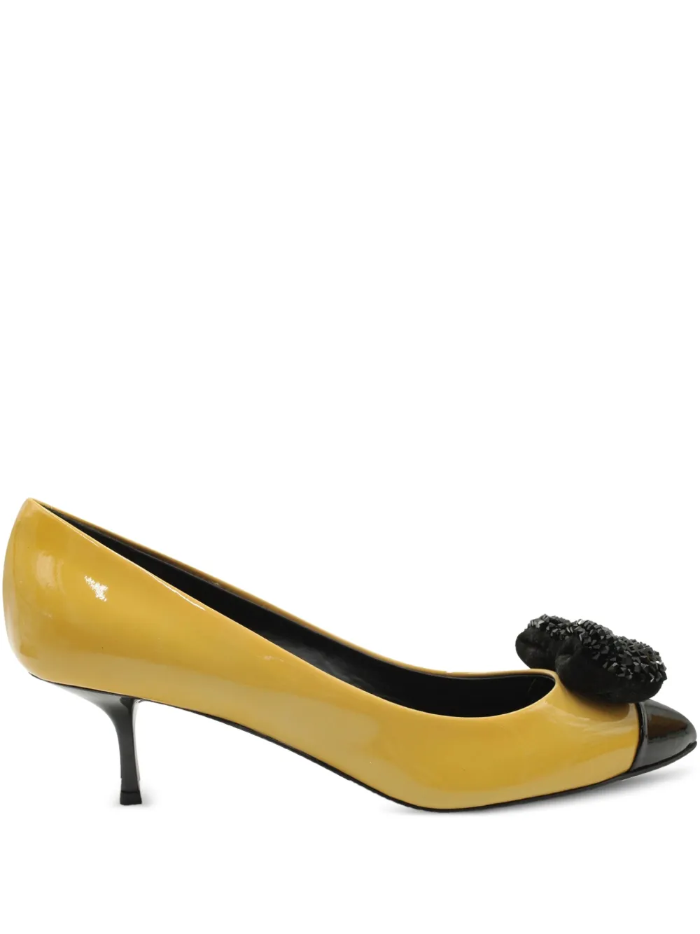 Giuseppe Zanotti Vintage bow-detail stiletto-heel pumps | Yellow | Image 1