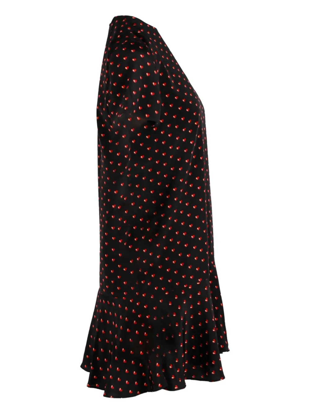 Pre-owned Saint Laurent Heart-print Mini Dress In Black