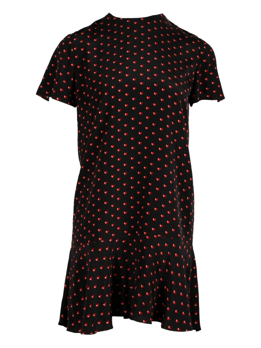 Pre-owned Saint Laurent Heart-print Mini Dress In Black