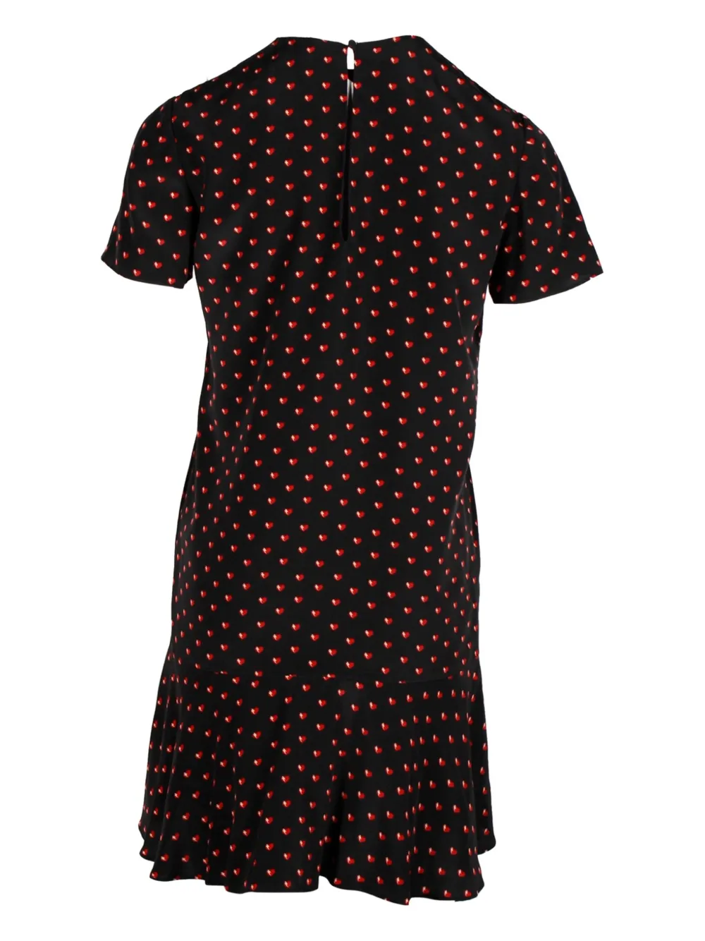 Pre-owned Saint Laurent Heart-print Mini Dress In Black