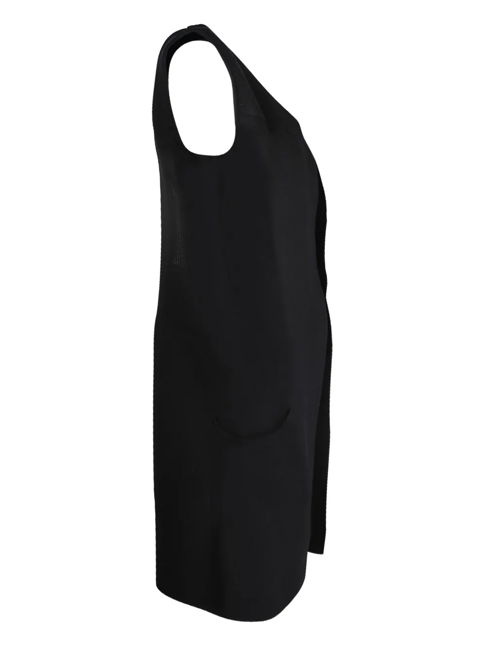 Pre-owned Rick Owens Vintage Sleeveless Pocket Coat In Black