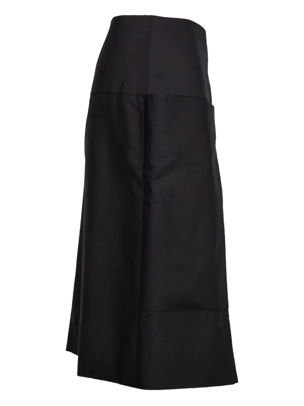 Pre-owned Celine Pleat-detail Wool Skirt In Black