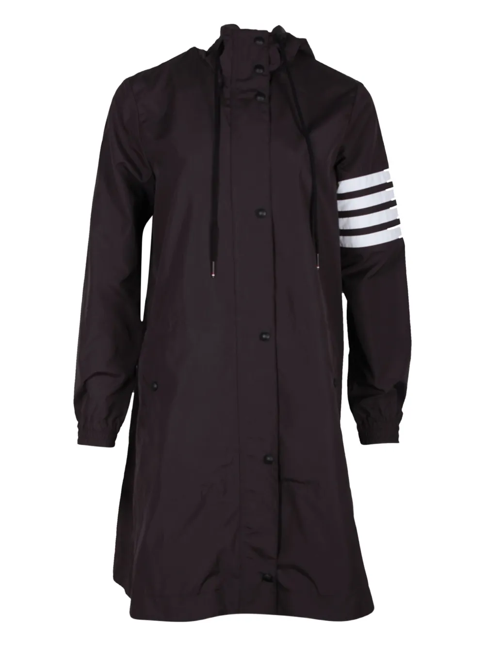 Pre-owned Thom Browne Four-bar Hooded Parka In Gray