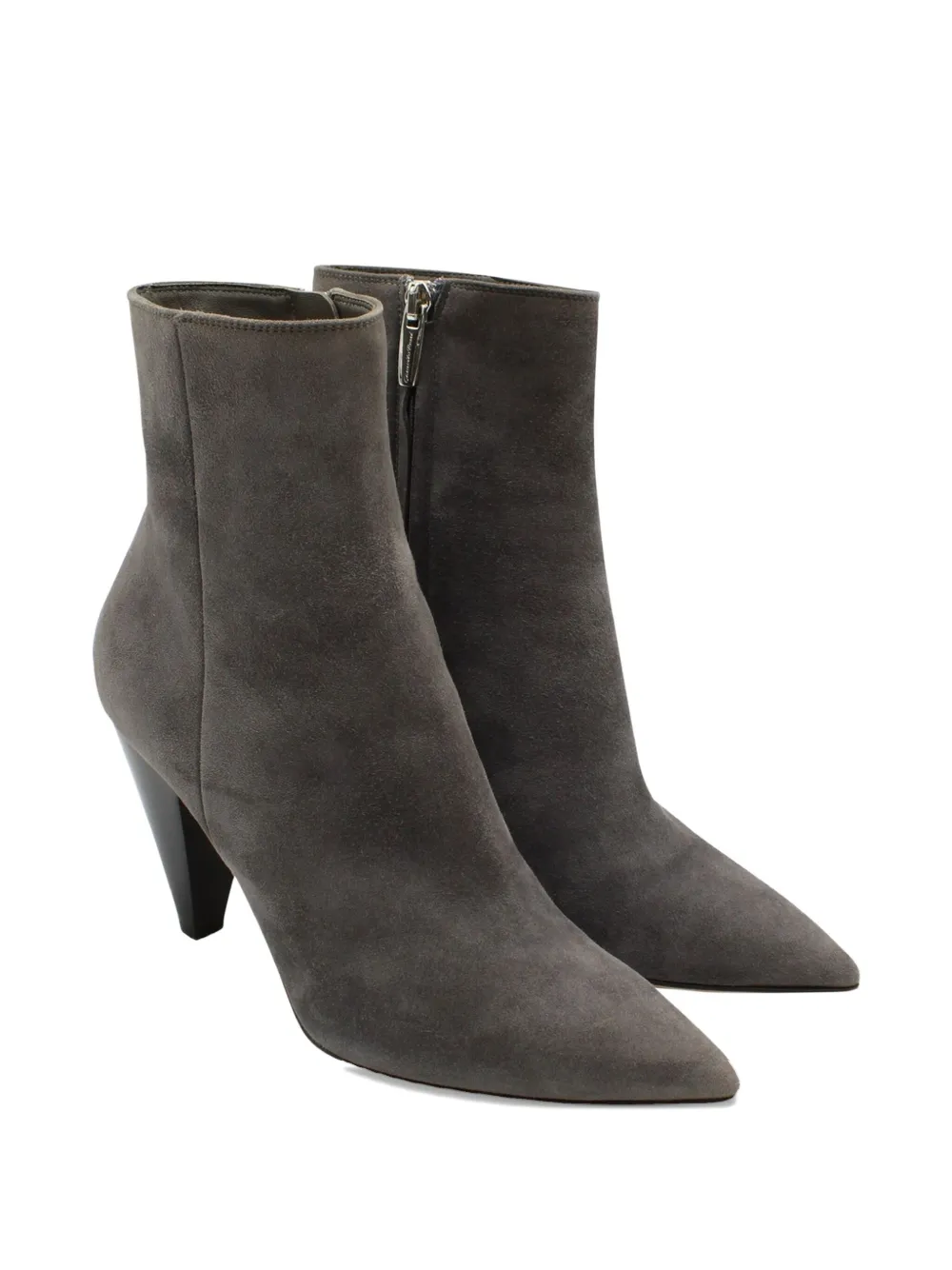 Gianvito Rossi pointed-toe suede ankle boots - Grijs