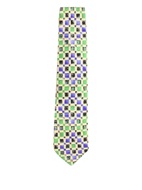 BOSS geometric-print silk tie