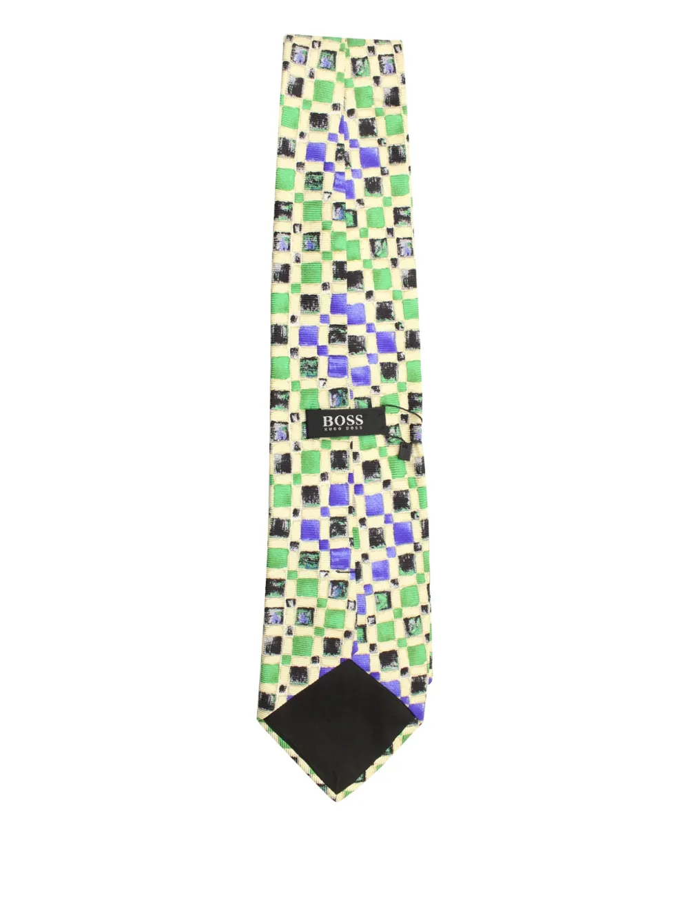 BOSS geometric-print silk tie | Image 2