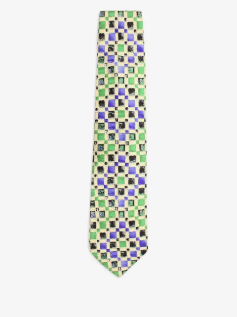 BOSS geometric-print silk tie