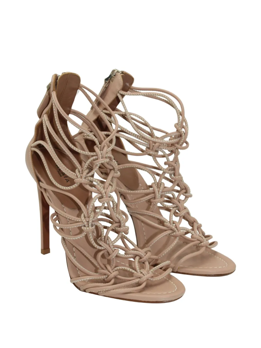 Alaïa Pre-Owned 100mm knotted leather high heels sandals - Bruin