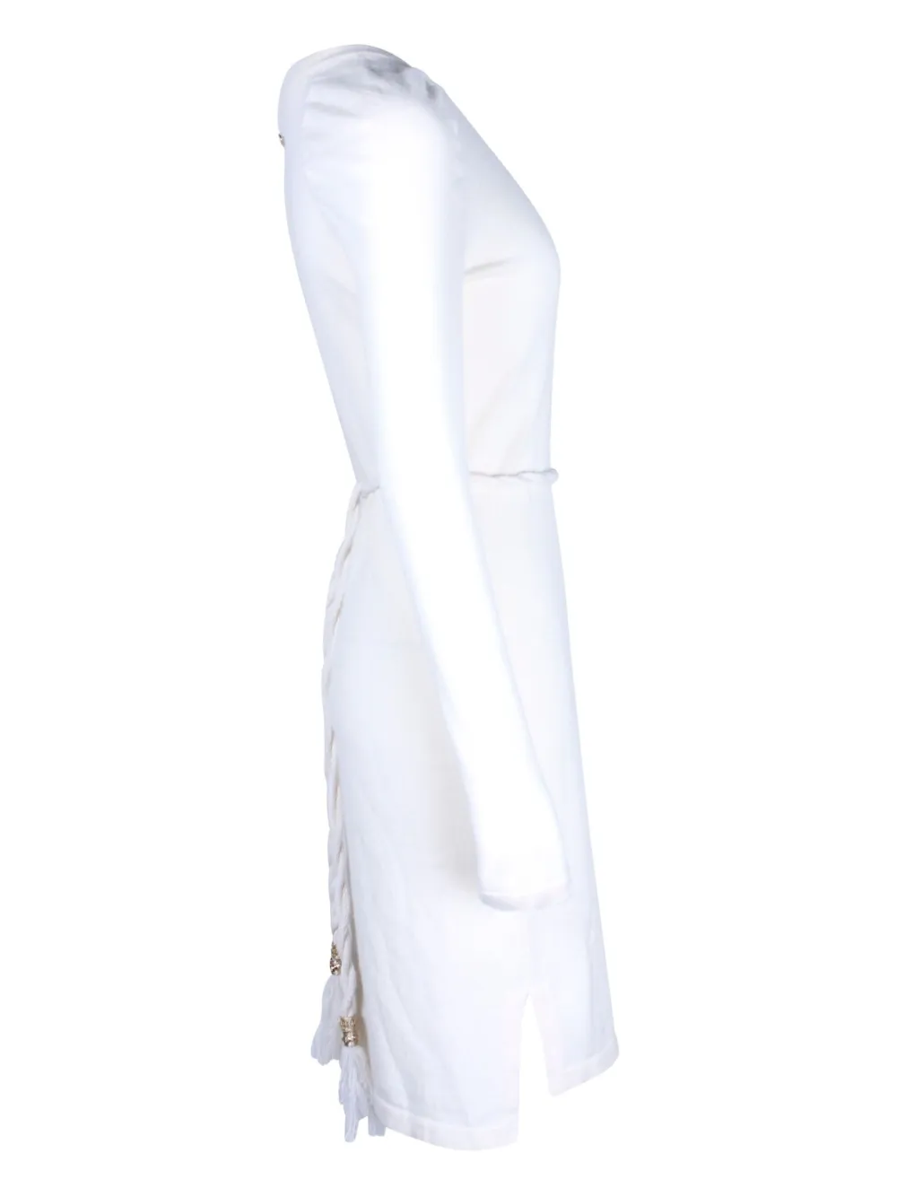 Pre-owned Chanel Long-sleeved Cashmere Dress In White