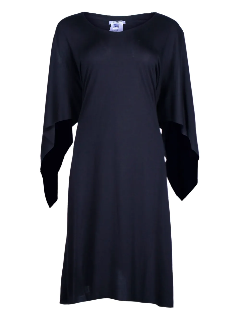 Pre-owned Givenchy Cape Three-quarter Sleeve Midi Dress In Blue