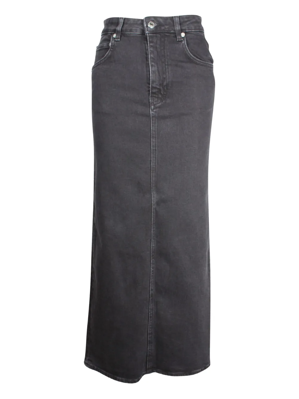 Maje rear-slit denim maxi skirt | Black | Image 1