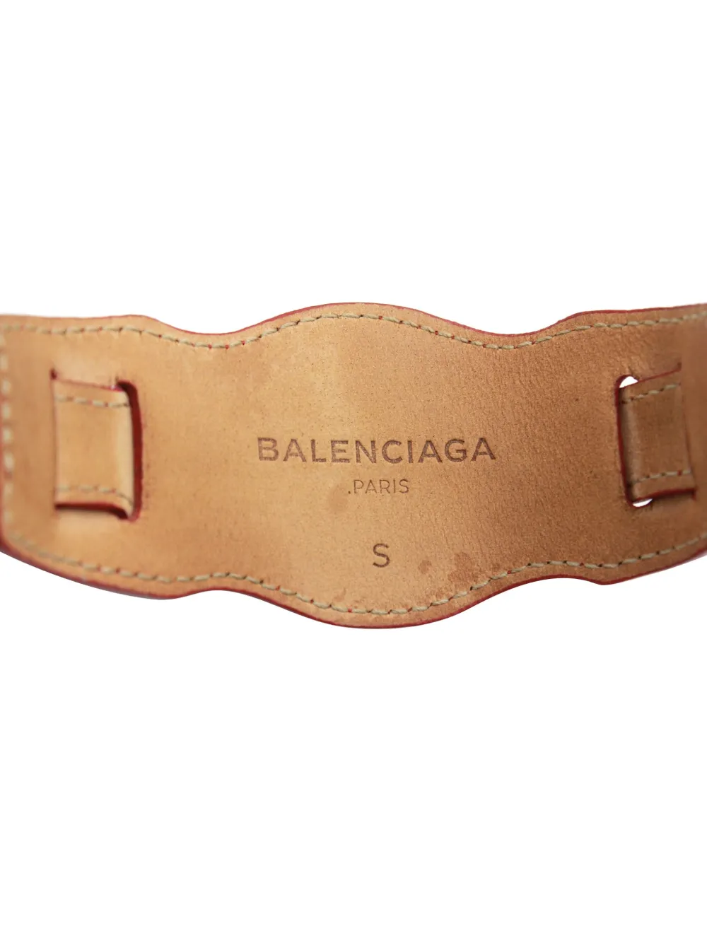 Pre-owned Balenciaga Arena Leather Bracelet In Red