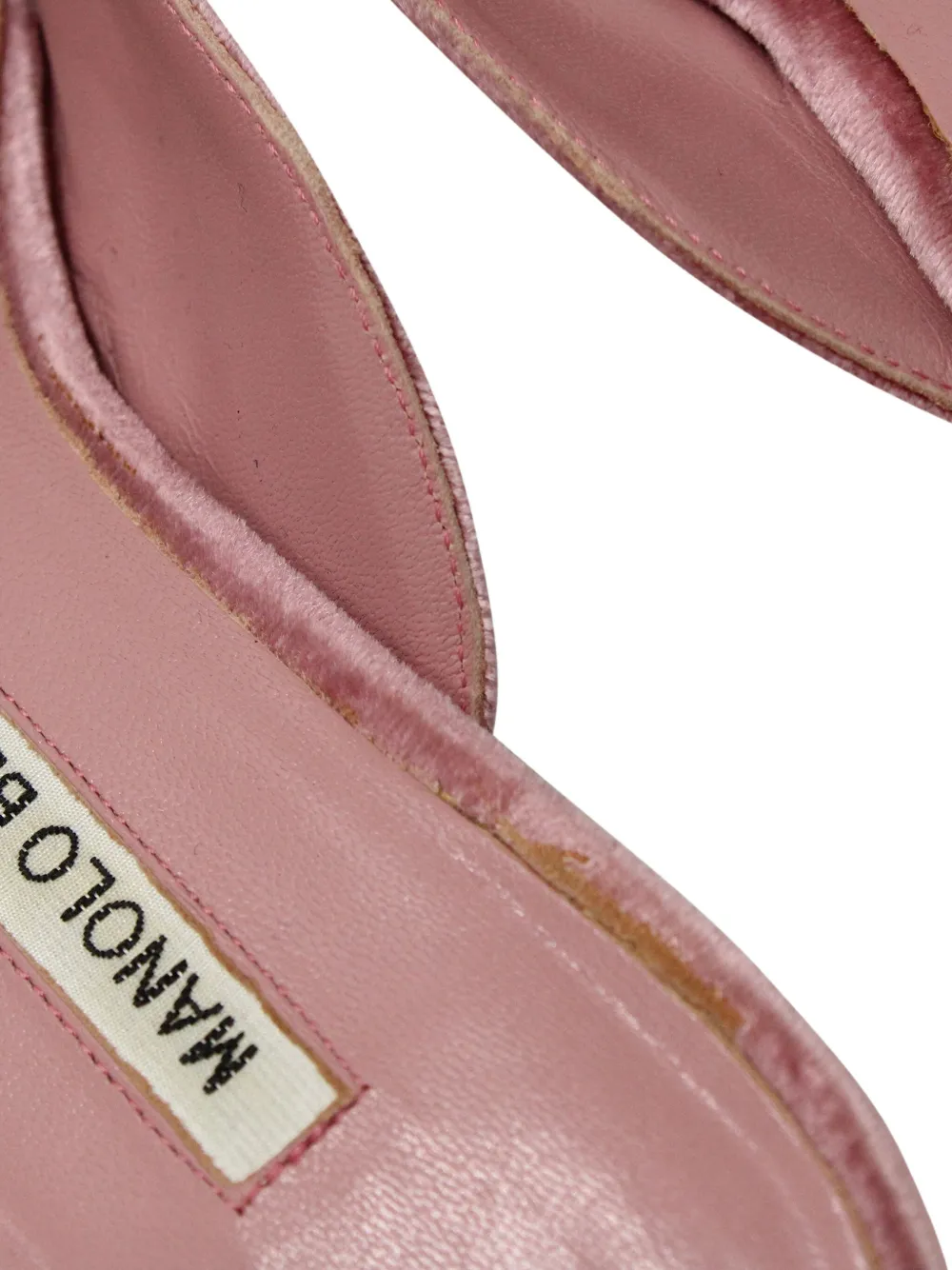 Pre-owned Manolo Blahnik Pointed-toe Velvet Mules In Pink