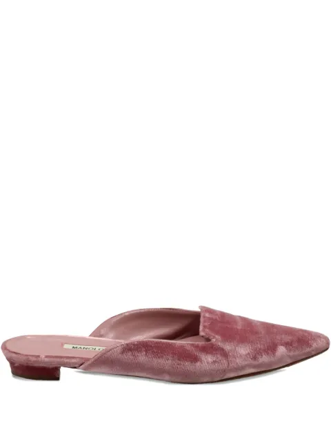 Manolo Blahnik pointed-toe velvet mules