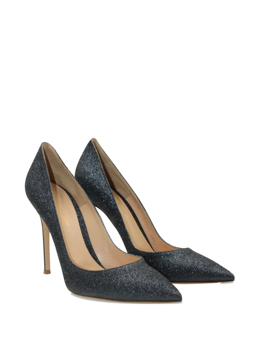 Gianvito Rossi 105mm glitter pointed-toe pumps - Blauw