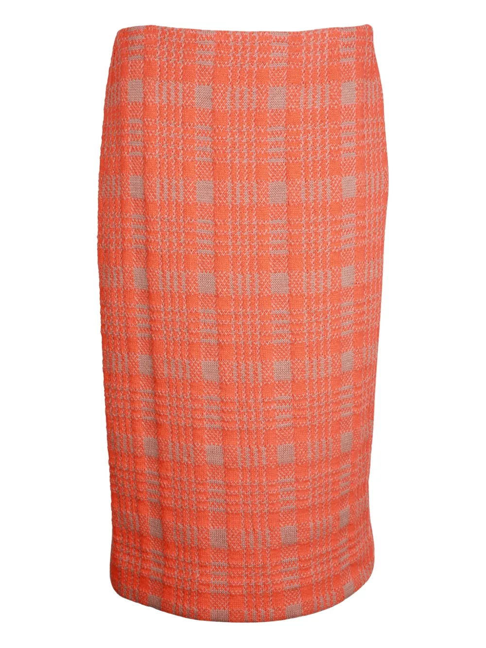 Dries Van Noten Pre-Owned check-pattern wool skirt | Orange | Image 1