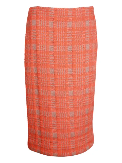 Dries Van Noten Pre-Owned check-pattern wool skirt