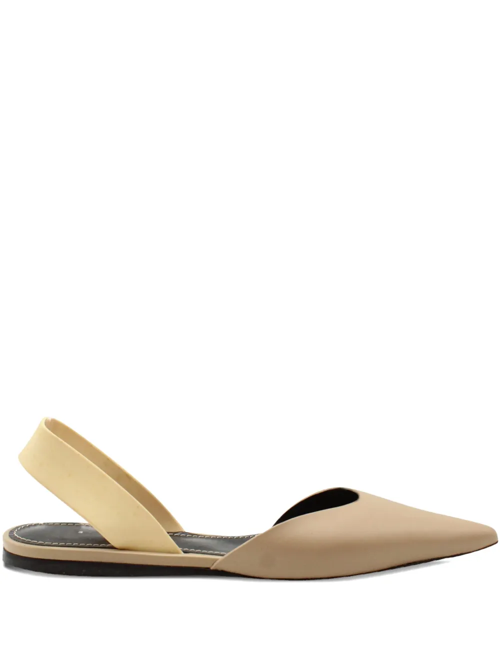 Pre-owned Proenza Schouler Pointed-toe Slingback Flats In Neutral