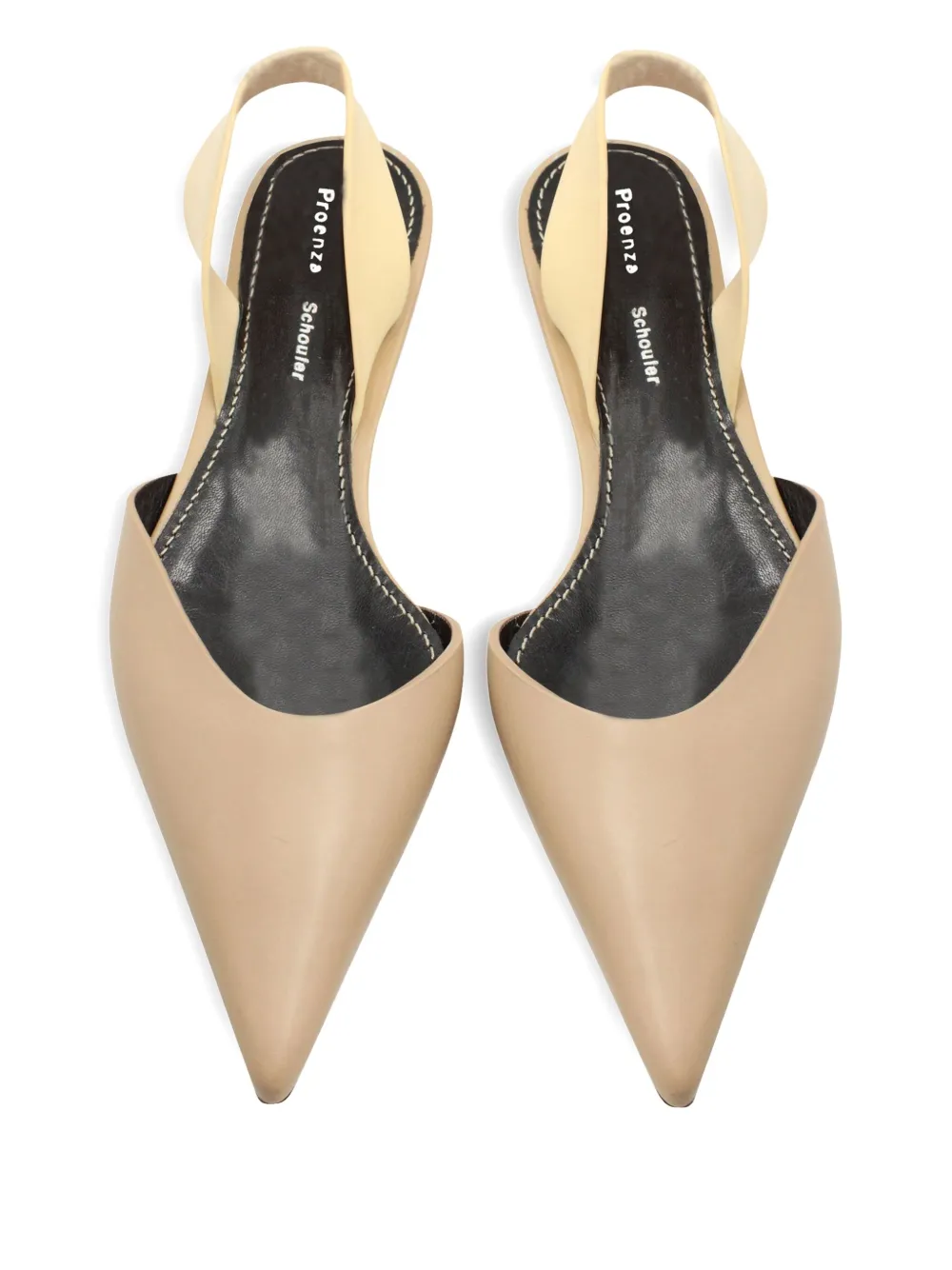 Pre-owned Proenza Schouler Pointed-toe Slingback Flats In Neutral